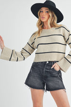 Load image into Gallery viewer, Cami- Cropped Striped Sweater
