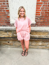 Load image into Gallery viewer, April- Striped Relaxed Fit Short Sleeve Top And Shorts Set
