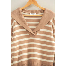 Load image into Gallery viewer, Lana- Striped Knit Sailor Collar Sweater
