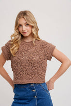 Load image into Gallery viewer, Holly- KNIT SWEATER SHORT SLEEVE TOP
