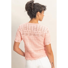 Load image into Gallery viewer, Margot- Textured Pointelle Knit Short Sleeve Top
