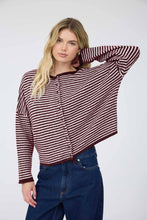 Load image into Gallery viewer, Elle- Stripe Drop Shoulder Knit Cardigan
