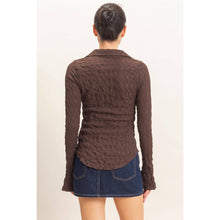 Load image into Gallery viewer, Reese- Textured Button-Up Collared Top
