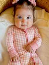 Load image into Gallery viewer, Pink Gingham- 2-Way Convertible Zip Romper
