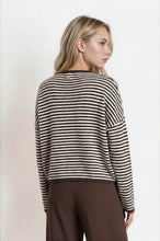 Load image into Gallery viewer, Raven- Stripe Drop Shoulder Knit Cardigan
