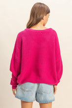 Load image into Gallery viewer, Elaine- Oversized V-Neck Knit Sweater
