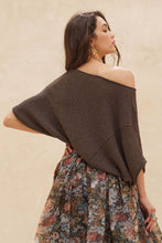 Load image into Gallery viewer, Quincy- Short-Sleeve Pointelle Ribbed Knit Sweater
