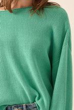 Load image into Gallery viewer, Heidi- Solid Rib-Knit Oversized Boatneck Sweater
