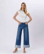 Load image into Gallery viewer, Aiden- HIGH RISE CUFFED ANKLE WIDE LEG JEANS
