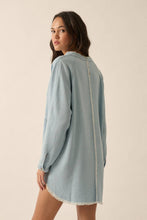 Load image into Gallery viewer, Isabella-Banded V-Neck Solid Denim Mini Dress

