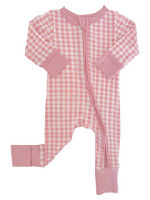 Load image into Gallery viewer, Pink Gingham- 2-Way Convertible Zip Romper
