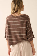 Load image into Gallery viewer, Palmer- Striped Knit Boat Neck 3/4 Sleeve Loose Sweater
