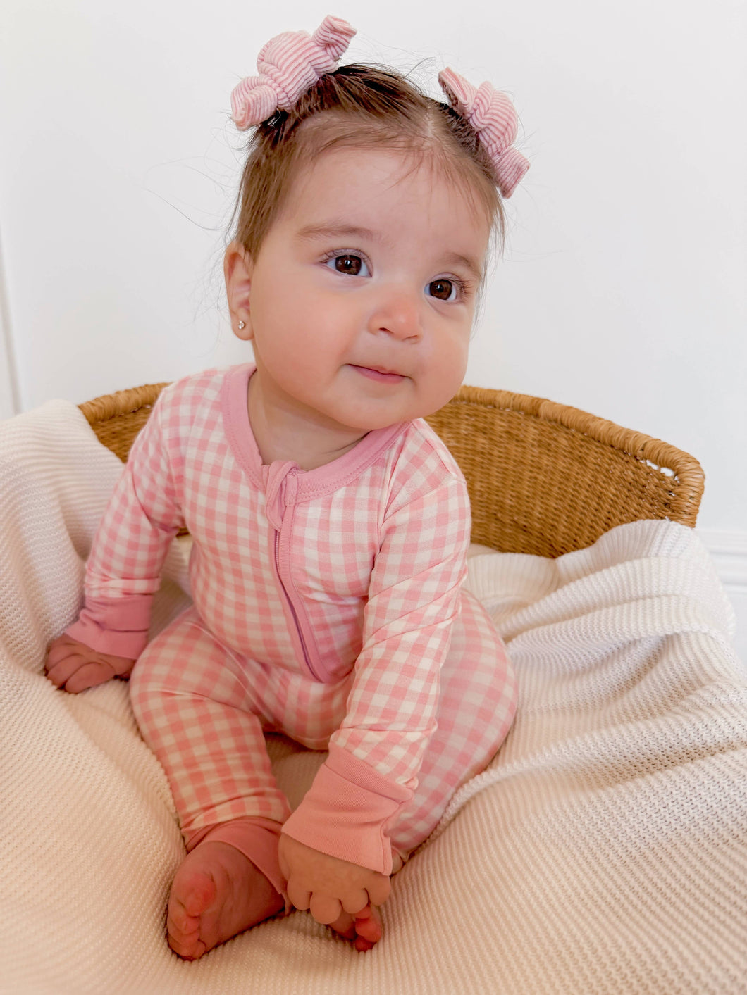 Pink Gingham- 2-Way Convertible Zip Romper