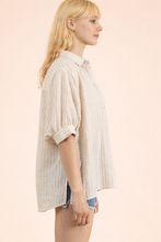 Load image into Gallery viewer, Caroline -Stripe Half Puff Sleeve Shirt Top
