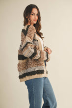 Load image into Gallery viewer, Alice- Textured Stripe Sweater Cardigan
