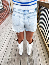 Load image into Gallery viewer, Ozzy- High Rise Distressed Shorts
