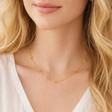 Load image into Gallery viewer, Dot Dot Golden Cross Necklace - Water &amp; Tarnish Resistant

