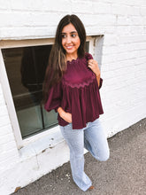 Load image into Gallery viewer, Palmer-Babydoll Sleeve Relax Fit Top
