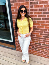 Load image into Gallery viewer, Celeste- Cute Pointelle Puff Sleeve Top
