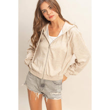 Load image into Gallery viewer, Holly- Taupe- Hooded Zip-up Jacket
