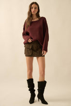 Load image into Gallery viewer, Heidi- Solid Rib-Knit Oversized Boatneck Sweater
