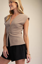 Load image into Gallery viewer, Gabby- V-Neck Fitted Waist Vest Top
