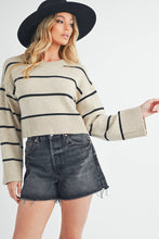 Load image into Gallery viewer, Cami- Cropped Striped Sweater
