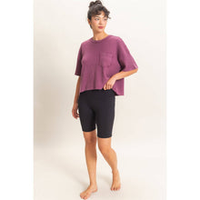 Load image into Gallery viewer, Jules- Mineral Wash Waffle Knit Pocket Top
