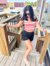 Load image into Gallery viewer, Vivian- Knit Sweater Cotton Striped Round Neck Tank Top
