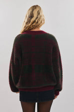 Load image into Gallery viewer, Holiday Plaid Knit V-Neck Sweater Top
