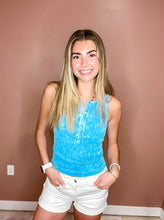 Load image into Gallery viewer, Cori- Washed Ribbed Seamless Button Up Tank
