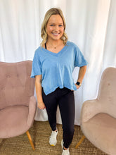 Load image into Gallery viewer, Cheyenne-Raw Edge V-Neck Oversized T-Shirt
