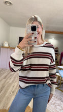 Load image into Gallery viewer, Maren- Striped Long Sleeve Knit Sweater
