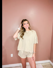 Load image into Gallery viewer, Sylvia -Mineral Washed Knit Casual Top &amp; Shorts
