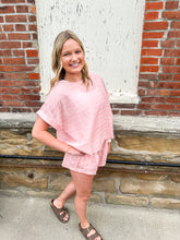 Load image into Gallery viewer, April- Striped Relaxed Fit Short Sleeve Top And Shorts Set
