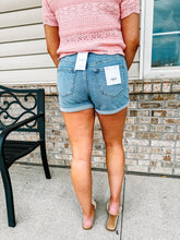 Load image into Gallery viewer, Colt- High Rise Cuffed Denim Shorts
