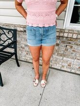 Load image into Gallery viewer, Colt- High Rise Cuffed Denim Shorts
