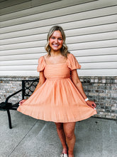 Load image into Gallery viewer, Ivy-  Pleated Bodice Short Puff Sleeve Mini Dress
