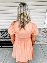 Load image into Gallery viewer, Ivy-  Pleated Bodice Short Puff Sleeve Mini Dress
