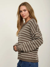 Load image into Gallery viewer, Debby- Striped Drop Shoulder Crewneck Sweater
