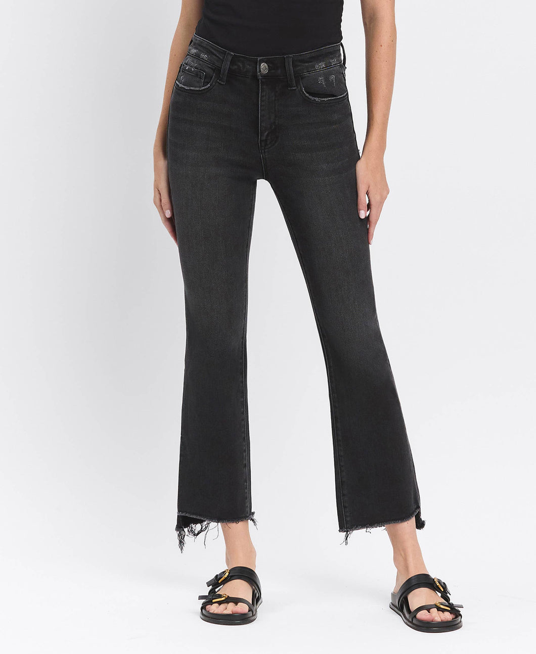 Mateo- High Rise Raw Hem Cropped Jeans