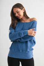 Load image into Gallery viewer, Zora- Chunky Waffle Boat Neck Sweater
