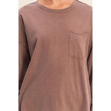 Load image into Gallery viewer, Allie- Oversized Washed Long Sleeve Pocket Tee
