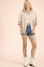 Load image into Gallery viewer, Caroline -Stripe Half Puff Sleeve Shirt Top

