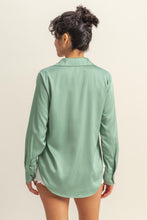 Load image into Gallery viewer, Jayla- Button-Up Collared Satin Blouse
