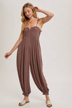Load image into Gallery viewer, Shirley- GAUZE SMOCKED BUTTON FRONT JUMPSUIT
