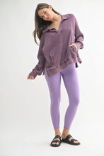 Load image into Gallery viewer, Joelle- Chunky Waffle Mineral Wash Collared Sweater
