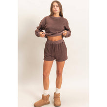 Load image into Gallery viewer, Posie- Contrast Sweatshirt &amp; Shorts Set

