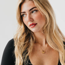 Load image into Gallery viewer, Mini Open Oval Pendant Necklace -
