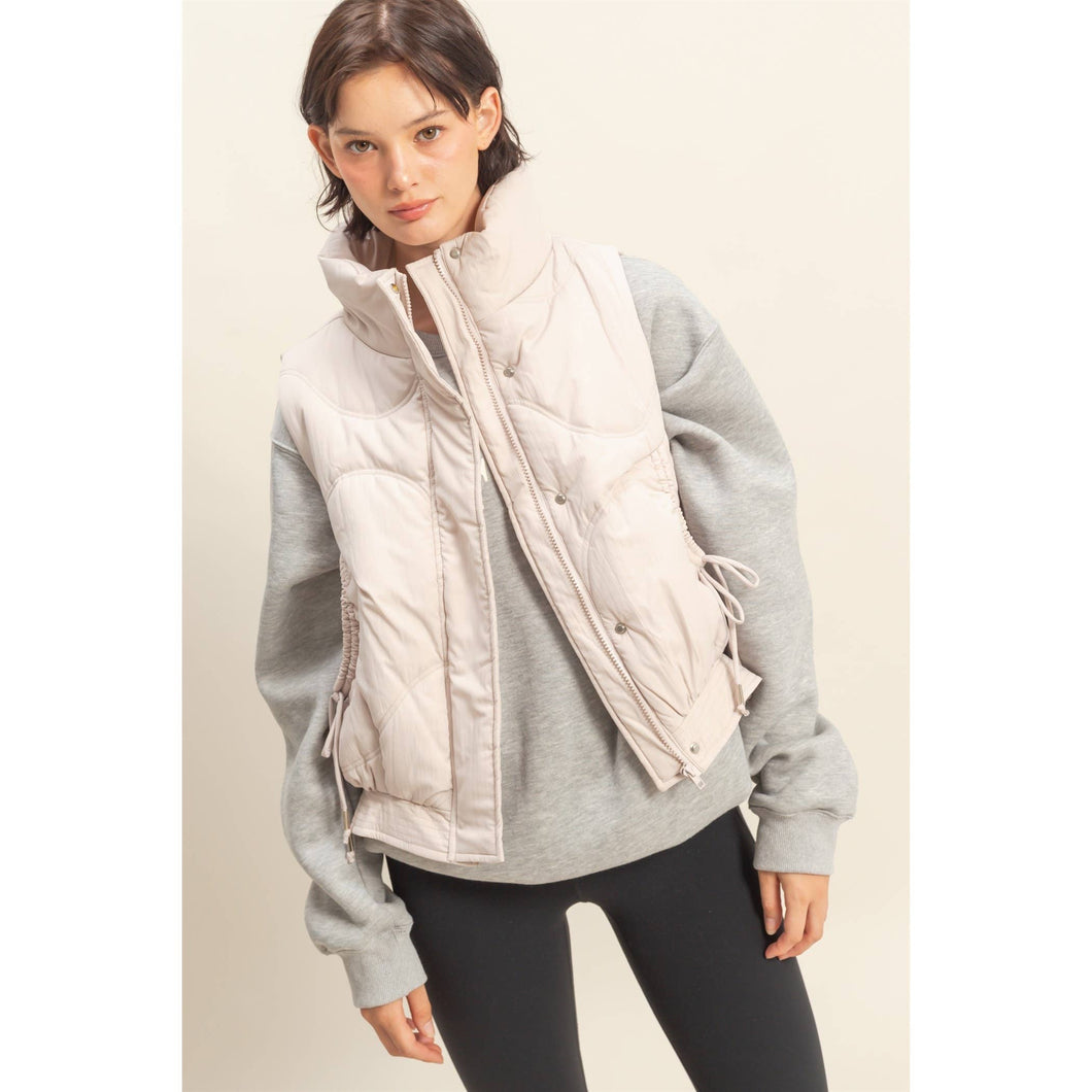 Hailey- High Neck Quilting Puffer Vest